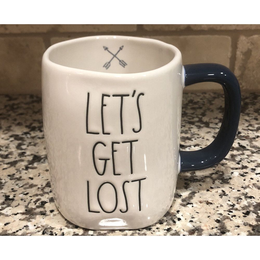 New RAE DUNN Artisan Collection "LETS GET LOST" Mug ARROW‎ Magenta Fall 2022